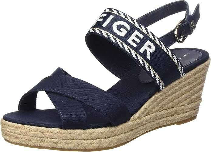 Tommy Hilfiger espadryle sandały na koturnie granatowe roz. 41 FW0FW07091
