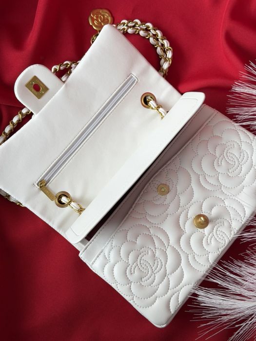 Сумка Chanel Classic Double Flap Bag Camellia PREMIUM