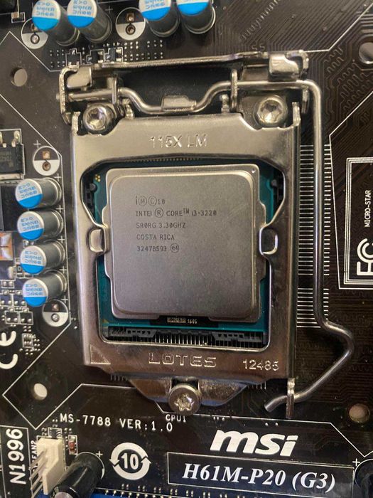 Płyta główna MSI H61M-P20 (G3) + procesor Intel Core i3-3220 + 4GB RAM