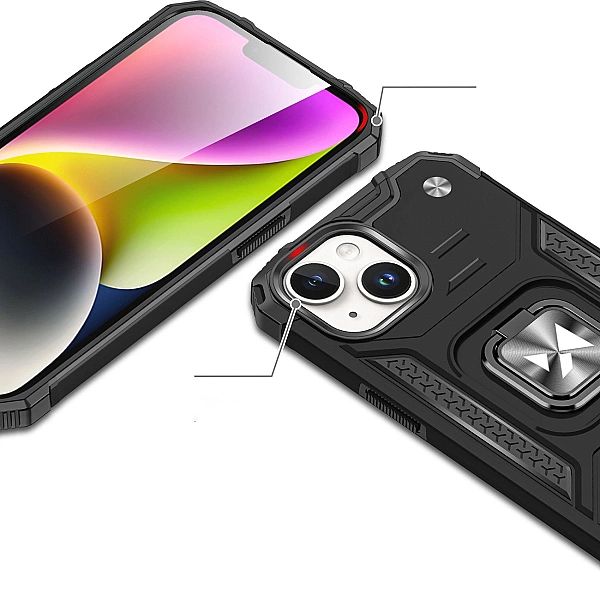 Pancerne etui z uchwytem na palec do iPhone 15 Plus Wozinsky Ring Armo
