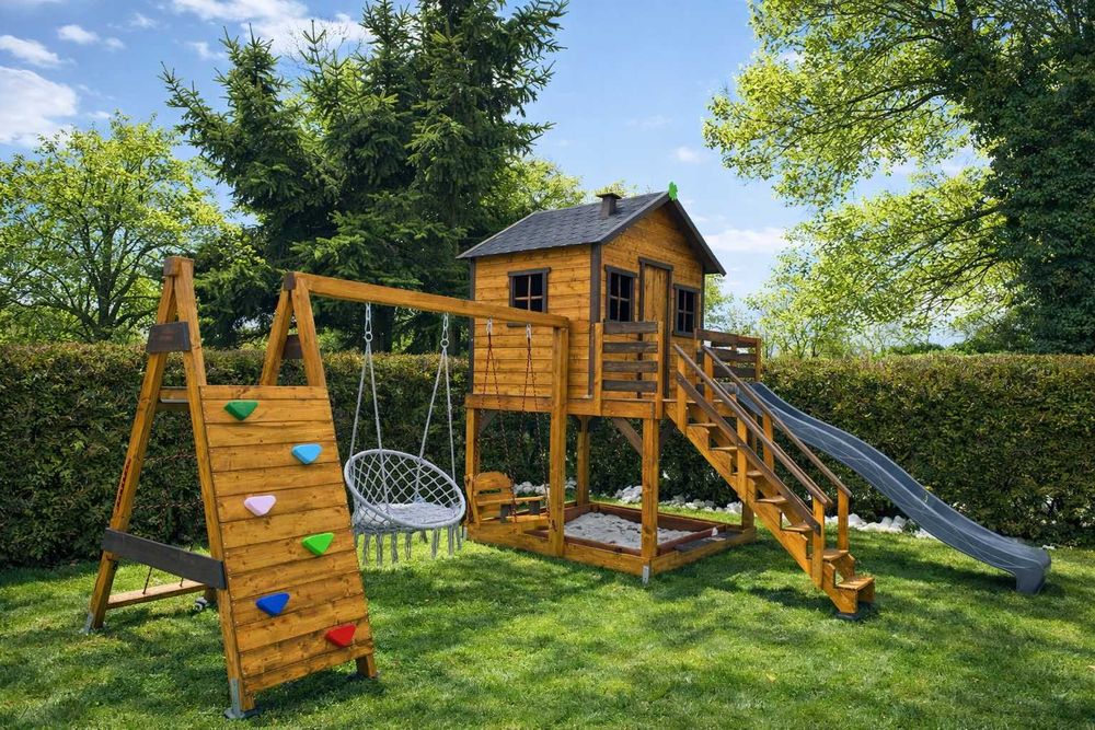 Domek dla dzieci "Prosty" rozmiar XL - plac zabaw