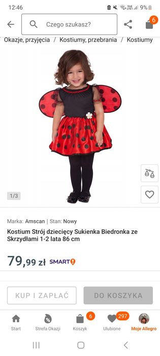Biedronka strój karnawałowy kostium na bal przebierańców ladybug