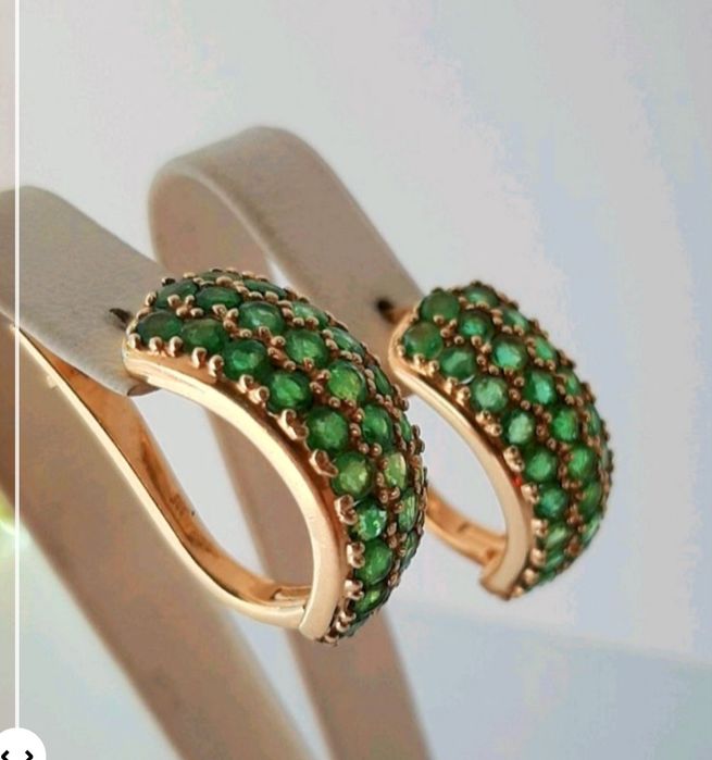 Золотые серьги изумруд,бриллианты 585,750 проба,сапфир,агат