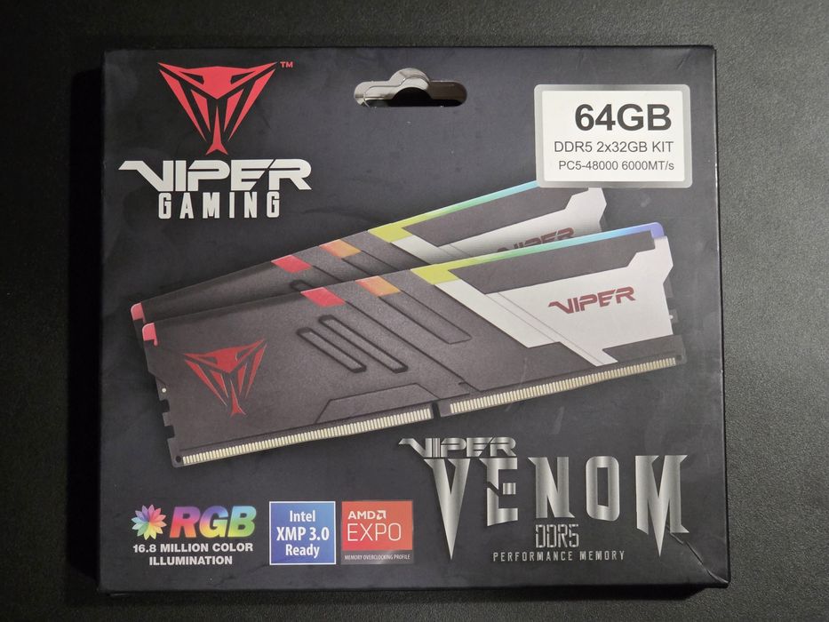 Pamięć RAM Patriot Viper Venom RGB DDR5 64GB (2x32GB) 6000MHz CL30 RGB