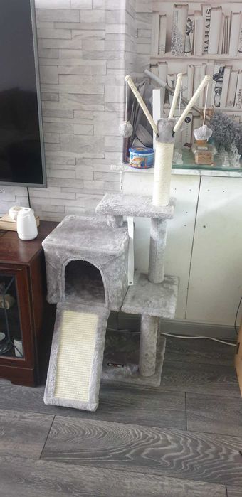 Drapak legowisko domek wysoki dla kota słupek do drapania NOWY 118 cm