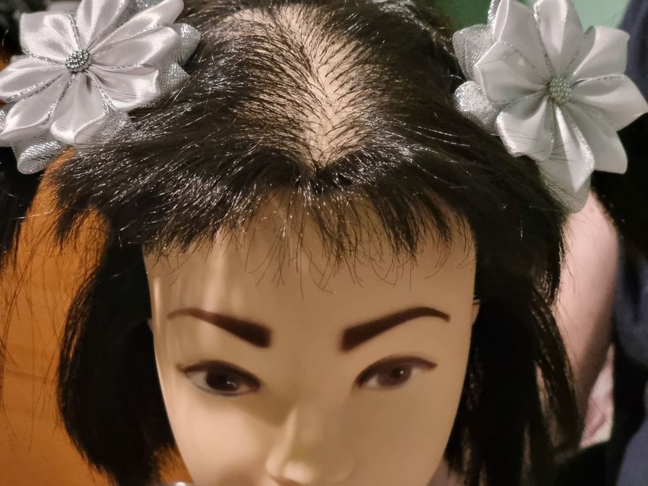 Украшения для волос "Цветы" из фоамирана и репсовой ленты резинки