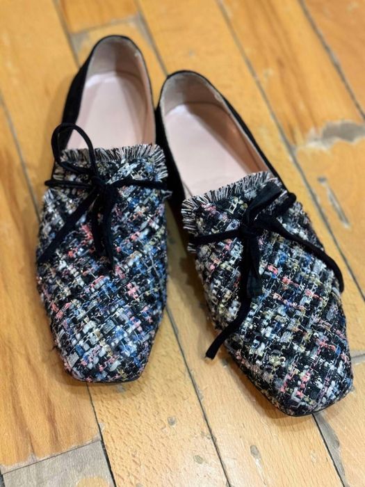 Лоферы твид