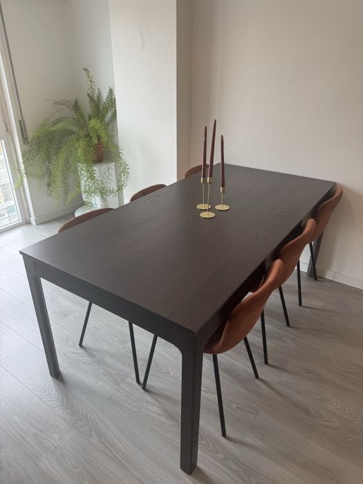 Mesa Retangular Extensível (Castanho Escuro)445757837531555840