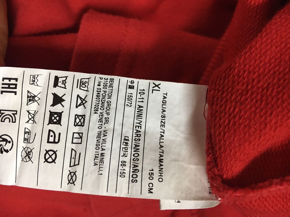 Sweat benetton xl criança 10/12 anos