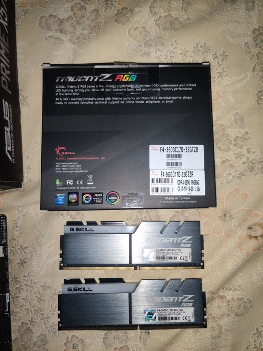 Motherboard  ASUS Prime  x570 e gskill trident 2*16gb 3600mhz