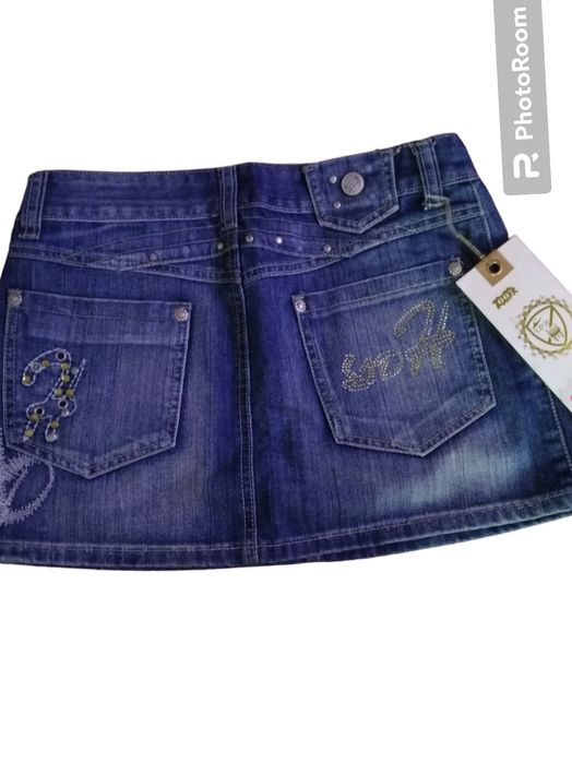 (Розмір 30) (Розмір 29) Джинсовая юбка с потертостями. Мини длина. Вкл