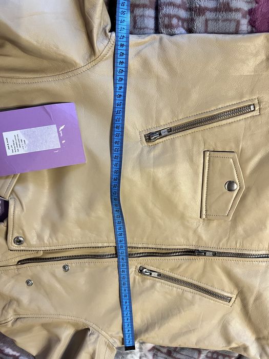 Jjxx куртка косуха шкіряна натуральна кожа бежевий колір