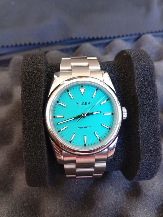 Relógio automático Bliger azul turquesa
