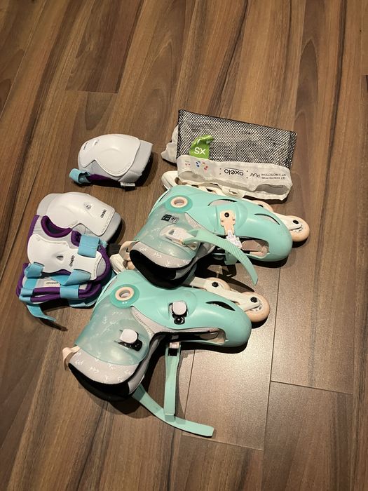 Patins Oxelo 34/6 + Proteções