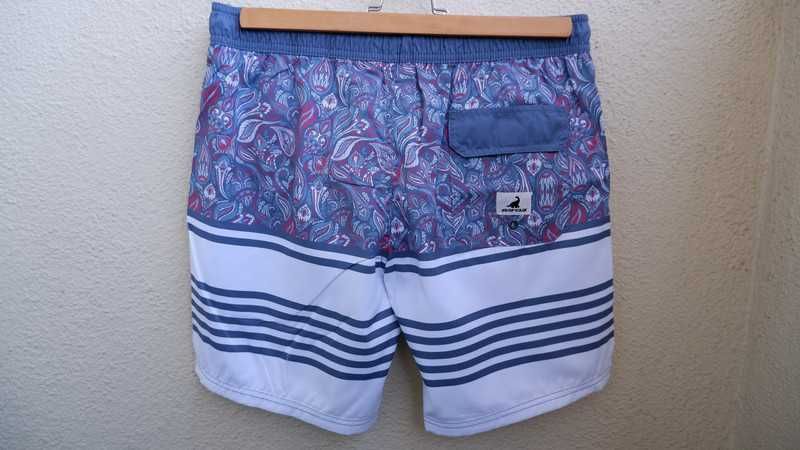 Calçao Fato Banho Surf Azul Branco - Homem