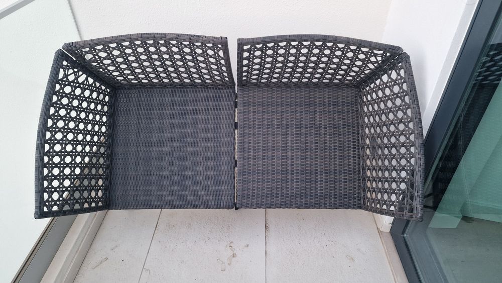 Sofá 2 lugares jardim exterior c/almofadas