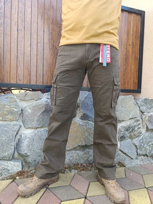 Штани чоловічі карго олива чорні сірі... iteno