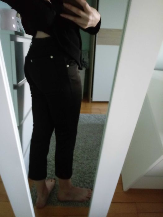 spodnie satynowe rurki S