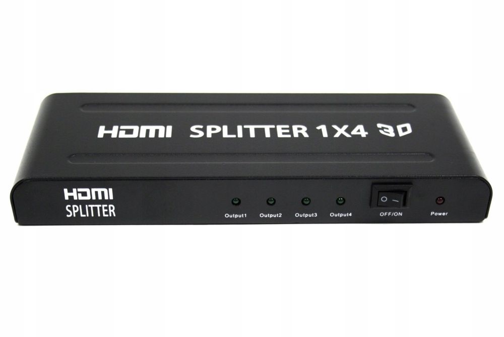 NOWY Splitter Rozdzielacz HDMI 1x4 FULL HD 3D Aktywny + Zasilacz