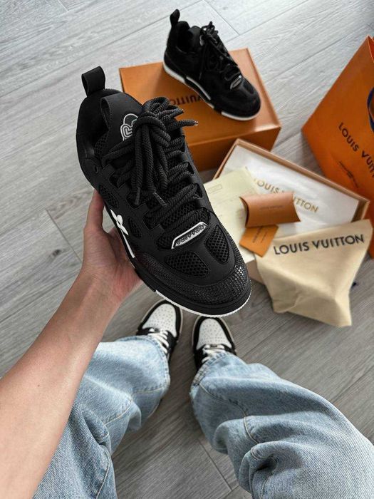 Кросівки Louis Vuitton Trainer Skate Sneaker Black White Premium