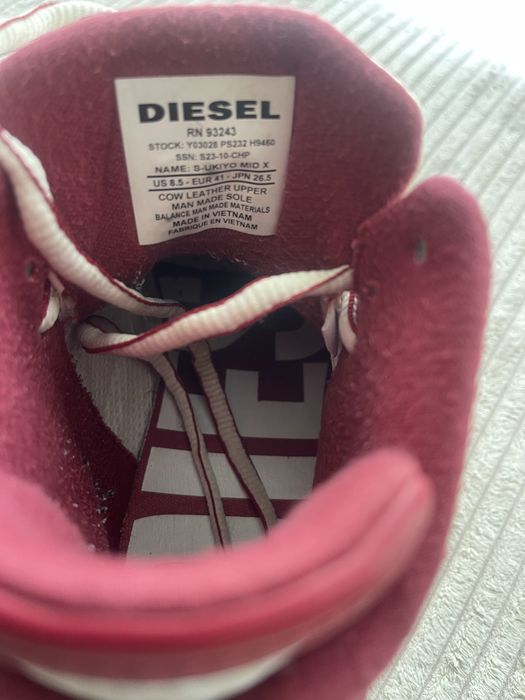 Шкіряні кросівки/снікерси/хайтопи Diesel Mid X — розмір 41/26,5 см