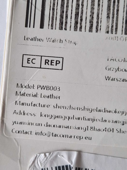 Granatowy skórzany pasek do smartwatch.