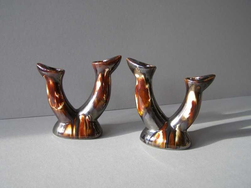 Dwa świeczniki PRL - TECHNOPLASTYKA , Kraków + metka