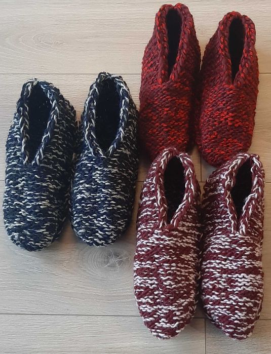 Kapcie robione na drutach !! Wełniane !!