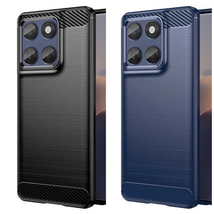 Противоударный чехол бампер Motorola Edge 60 / 60 Fusion карбон
