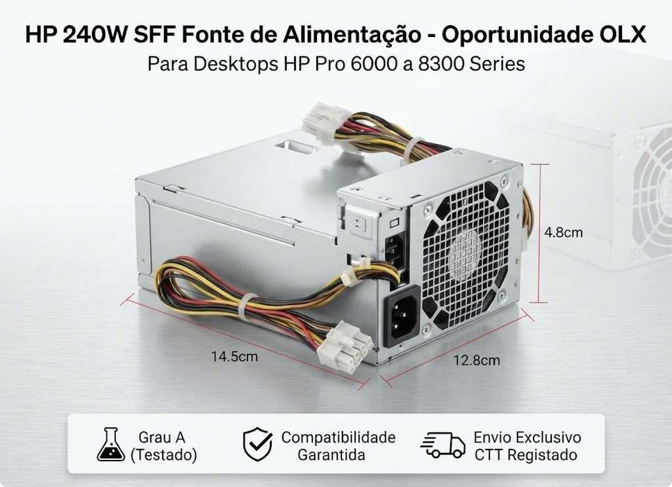 Fonte de Alimentação HP6005/100/200/300/8000/100/200/300 Usado 100% OK