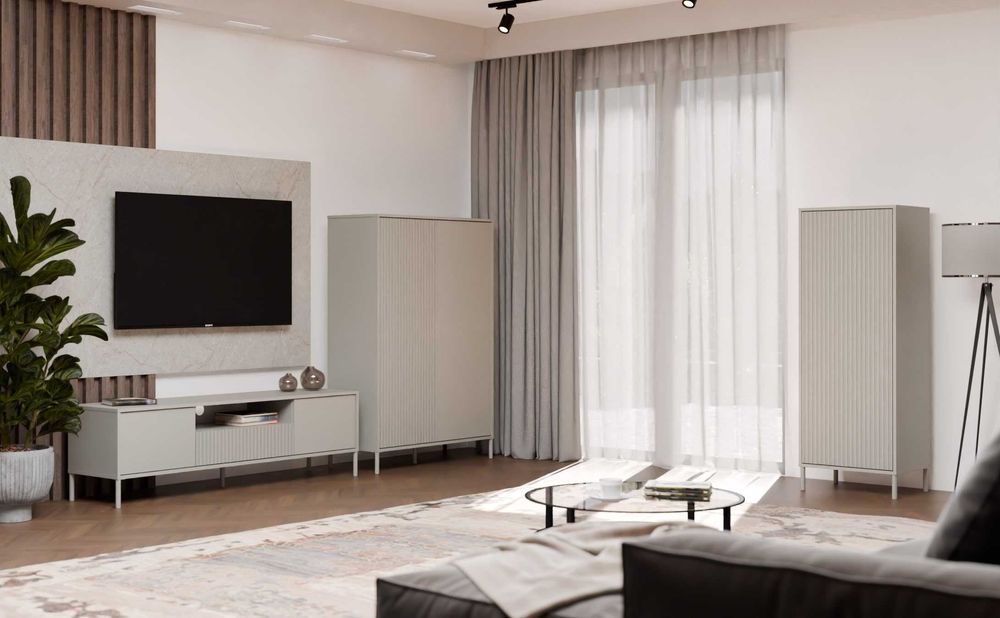 WITRYNA KAMARO 1DD SLIM Szafka Lamele Front Ryflowany Różne Kolory