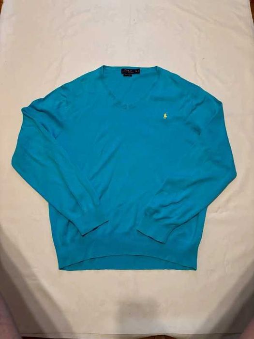 Sweter Polo Ralph Lauren niebieski XL logo