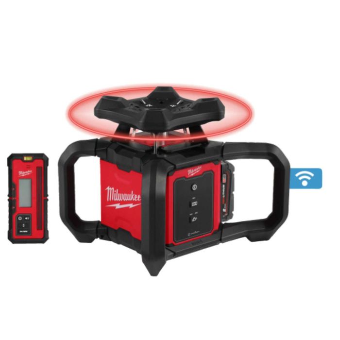 Niwelator laserowy o zasiegu 600 M z systemem One-key, poziomy Milwaukee M18RLOH600-201 w walizce, z akumulatorem i ładowarką,