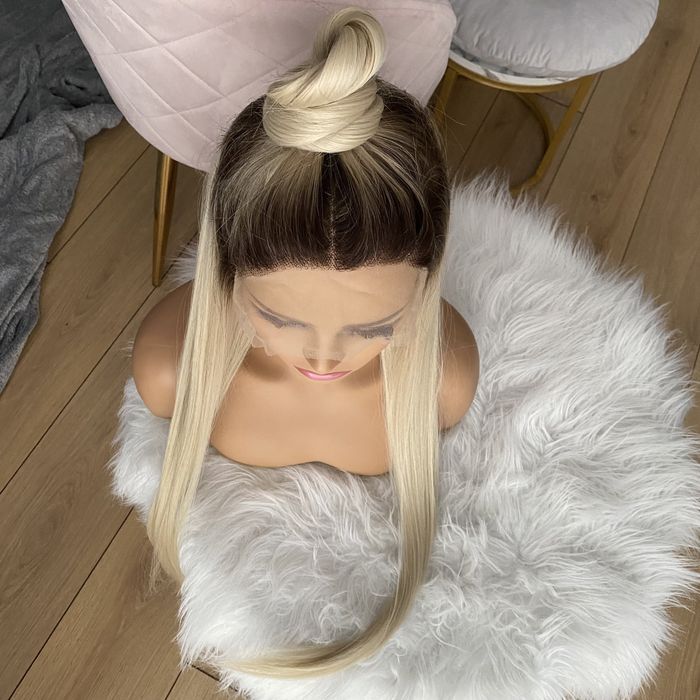 Peruka lace front blond 80 cm