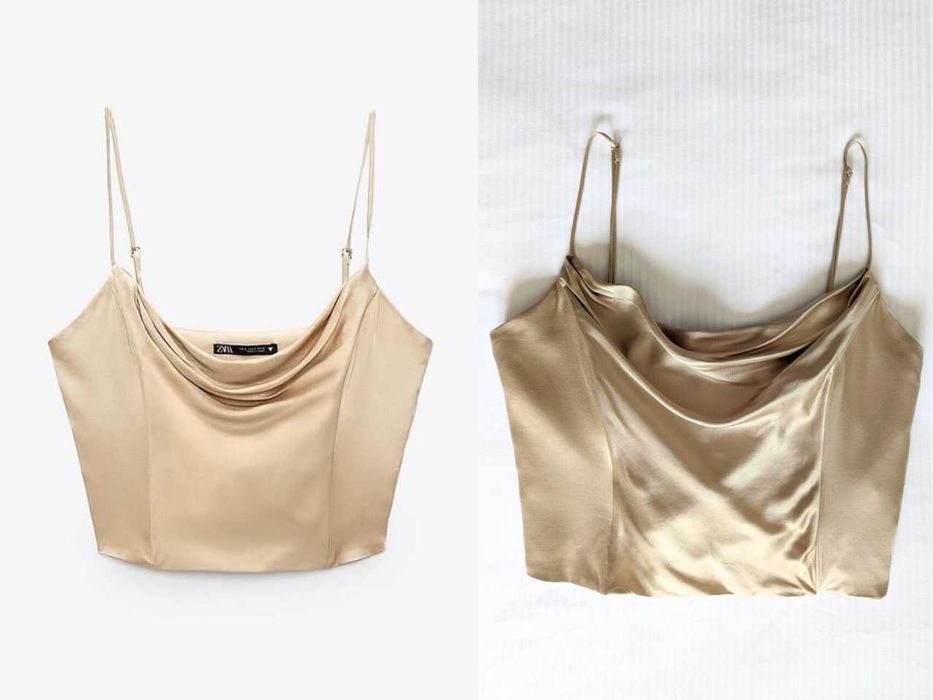 Корсетний сатиновий топ Zara L-XL