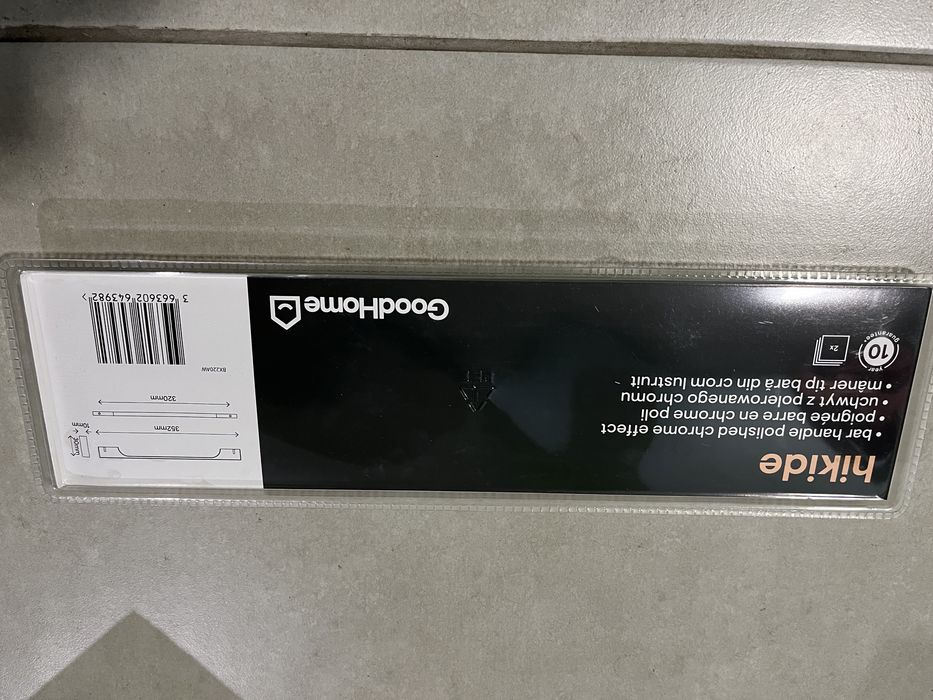 Nowe Uchwyty meblowe 2-pak srebrny polysk 352x30x10mm , rozstaw 320mm