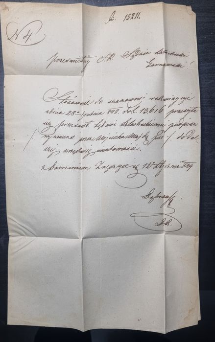 Galicja 1849 Gdów – Tarnów, pełny list urzędowy, prefilatelistyka aust