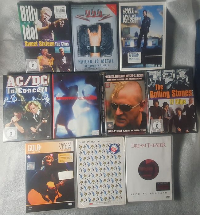 Zestaw DVD muzyczne Kult/ U.d.o./ Ac/DC/ Billy Idol/ Dream theatre/ Mi