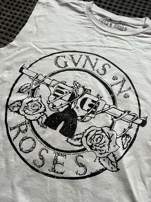 ZARA (M) Unisex oversized vest with Guns N Roses майка чоловіча унісекс біла