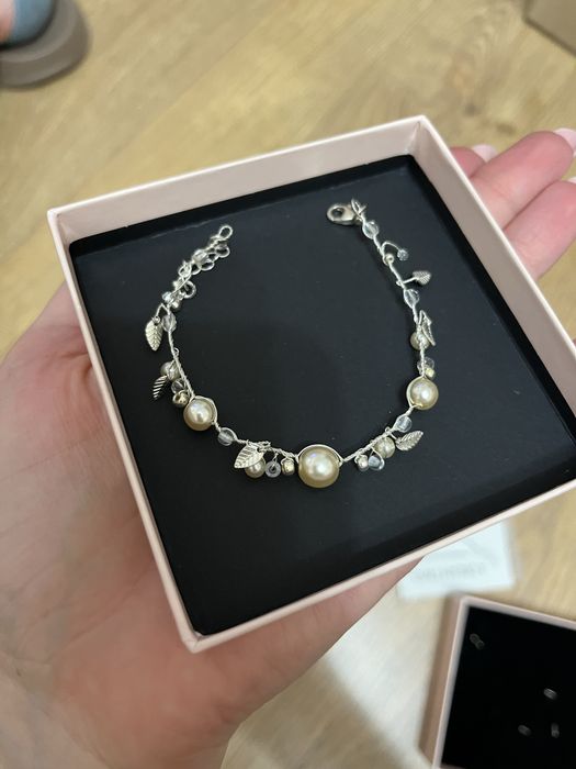 Biżuteria ślubna bransoletka kolczyki silver ann set a dream twig