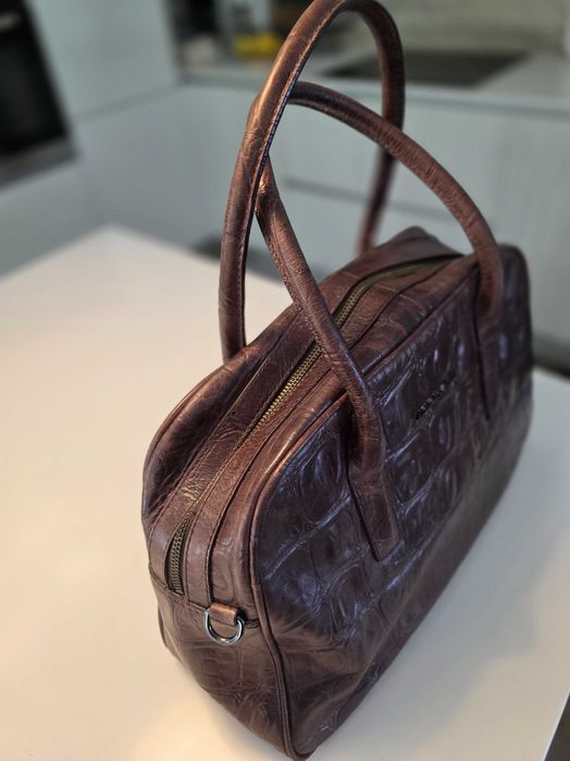 Mala em pele genuína Adolfo Dominguez