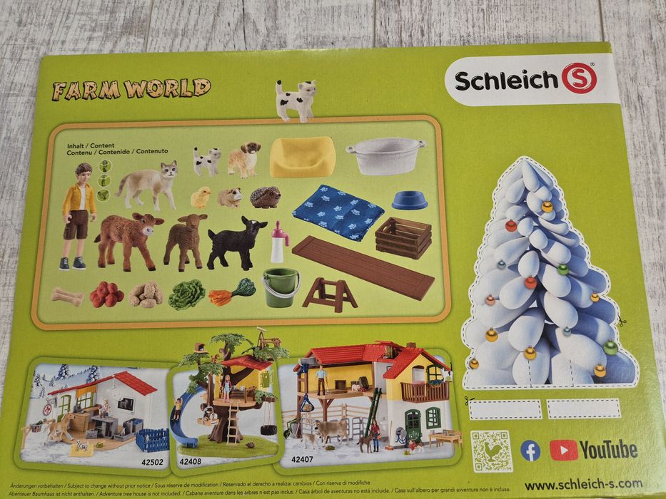 Schleich farm world duży zestaw figurek cielak kotek piesek