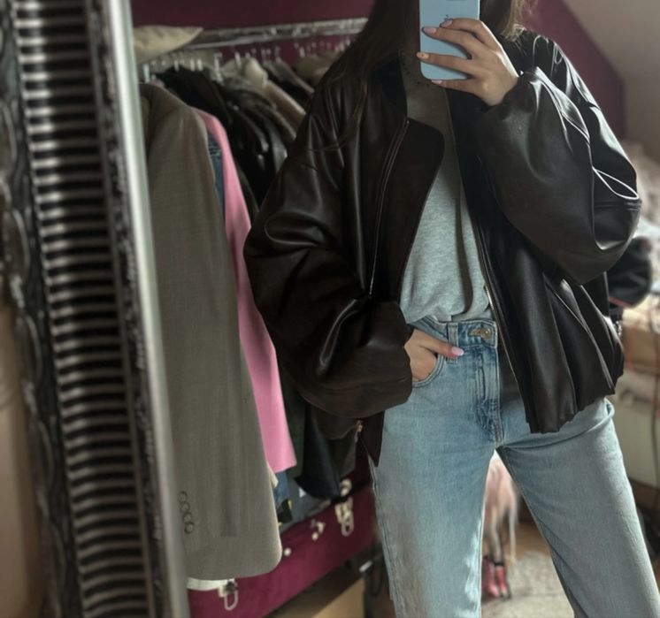 brazowa bomberka kurtka nowa uni viral