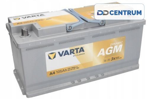 Nowy akumulator samochodowy Varta Dynamic AGM 12V 105Ah 950A P+ L6 – Lublin, montaż, wymiana, odbiór osobisty, sprawdzenie, faktura VAT
