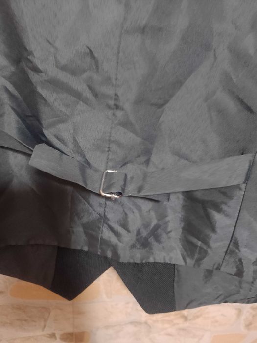 (XL) Szara, Ekskluzywna kamizelka garniturowa z Londynu