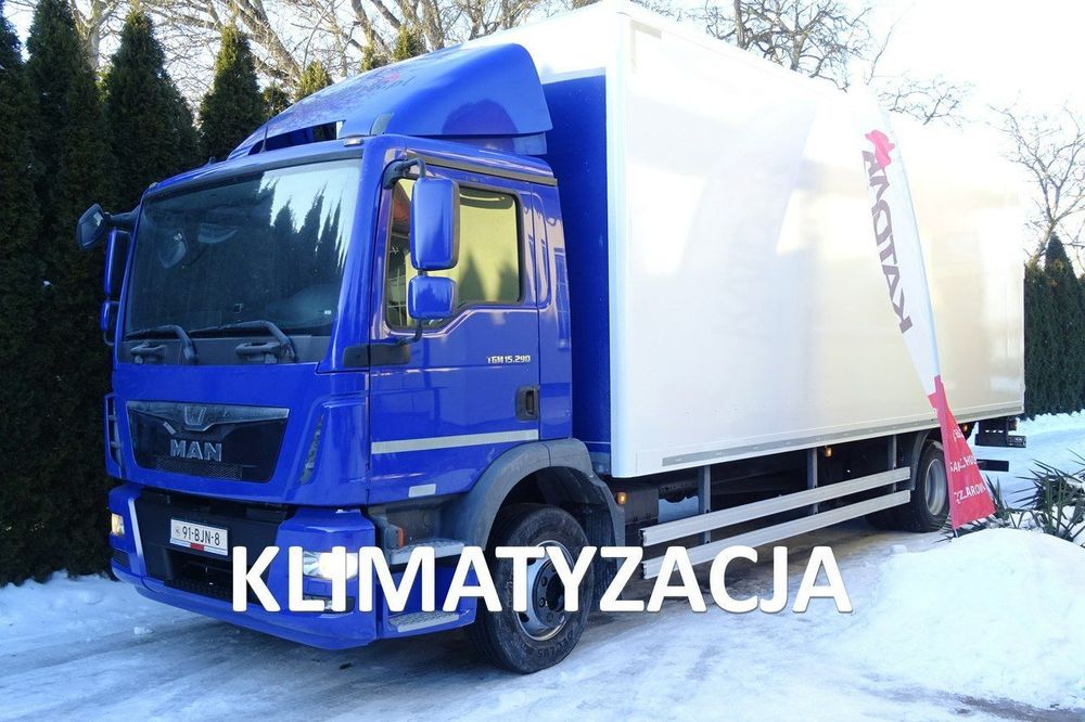 MAN TGM 15.290 Euro 6 kontener 18 palet winda klapa sprowadzony  MAN TGM 15.290 Euro 6 DMC 15 TON kontener poduszki winda klapa
