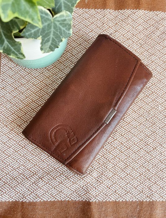 Stary skórzany portfel portmonetka vintage