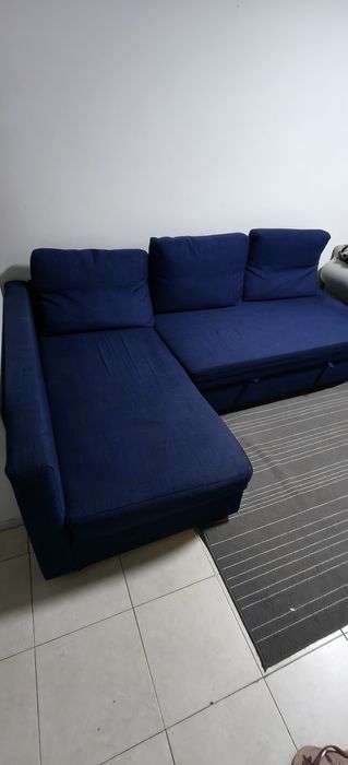 Sofá cama azul escuro