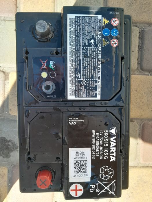 Срочно АGM АКБ  ОРИГИНАЛ 5К0 915 105G 72Ah 12v
