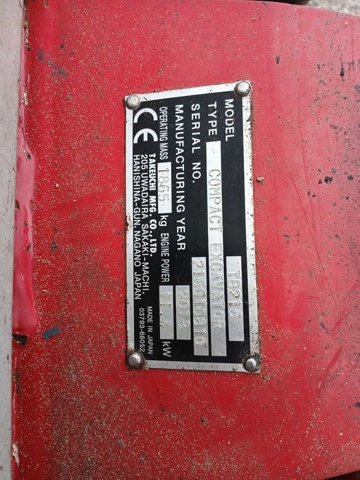 Minikoparka Takeuchi TB216 tylko 500mth